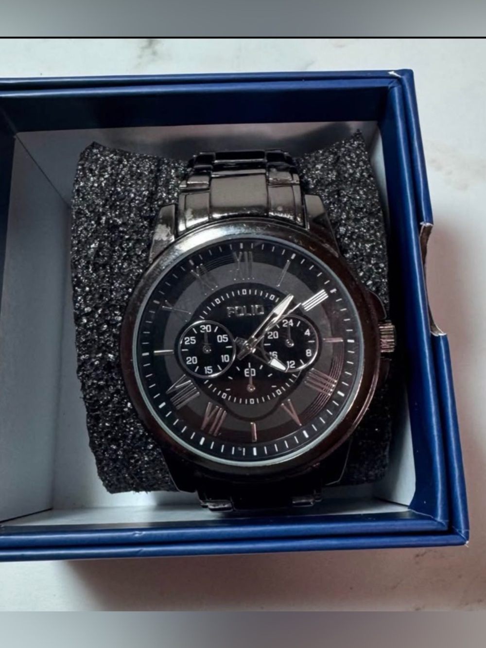 Folio Black Stainless Steel Men's Watch